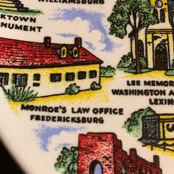 Vintage 60s State of Virginia Tourist Souvenir Ceramic Collector Display Plate - Picture 8 of 16